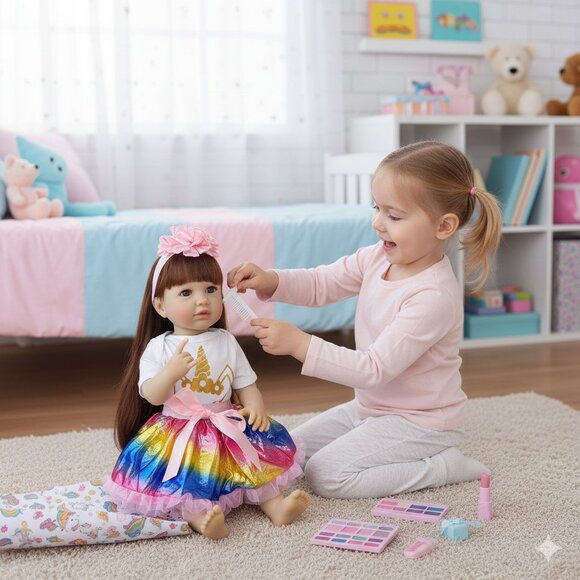 55 cm Babylistic Soft Silicone Vinyl Talking Reborn Doll very realistic hair eye - Picture 4 of 7